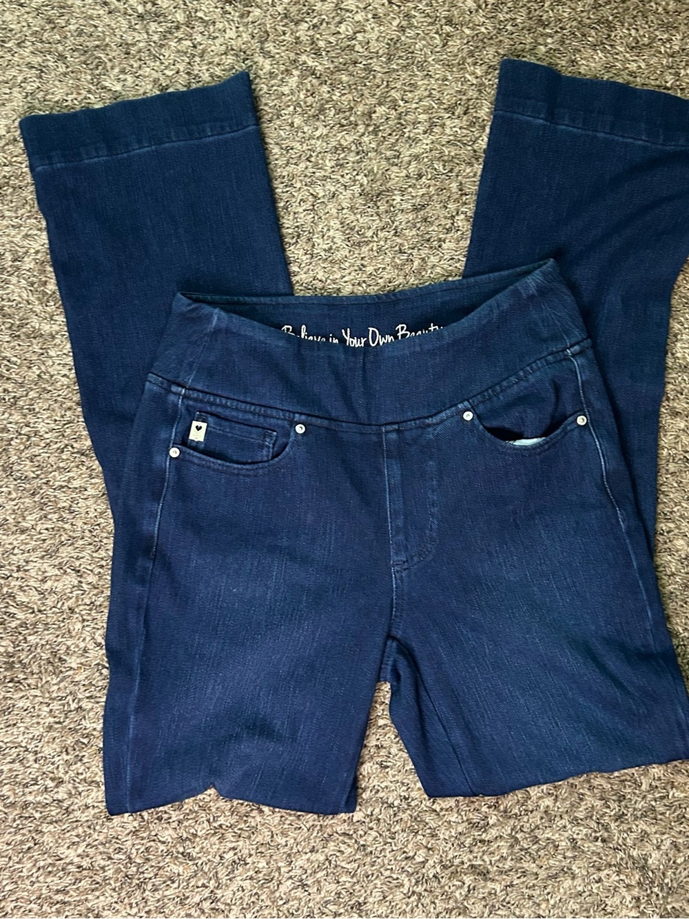 Belle by Kim Gravel Pull-On Side Button Denim Jeans